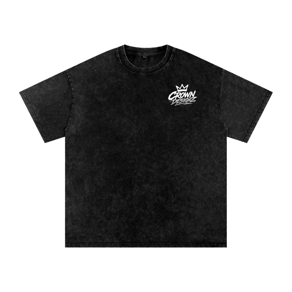 Stonewashed Oversized Cotton Crown Designz Logo T-Shirt